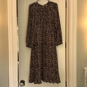 JCrew Factory Leopard Midi Dress